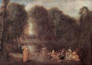 Jean-Antoine Watteau Die Zusammenkunft im Park France oil painting artist